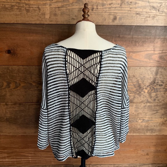 Painted Threads Black & White Striped Sweater - Picture 1 of 6